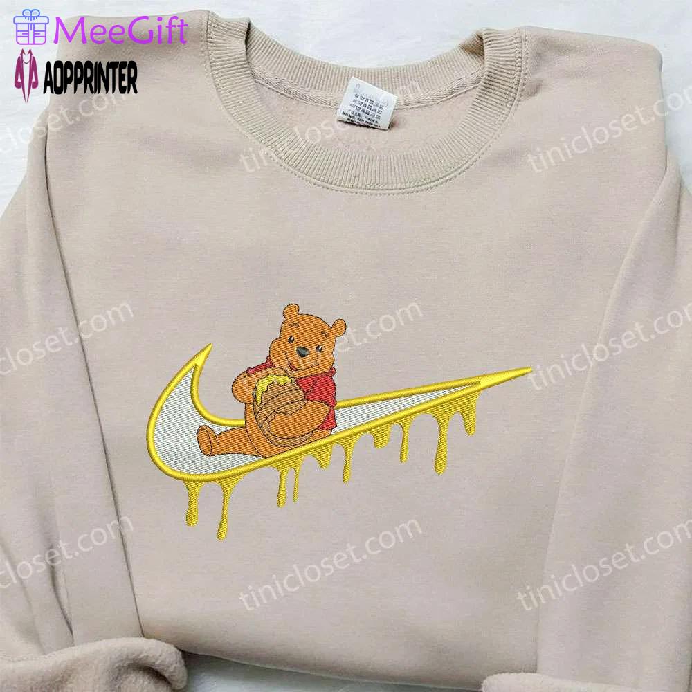 Winnie the pooh x nike swoosh embroidered sweatshirt: disney-inspired and nike branded shirt Embroidered Shirt