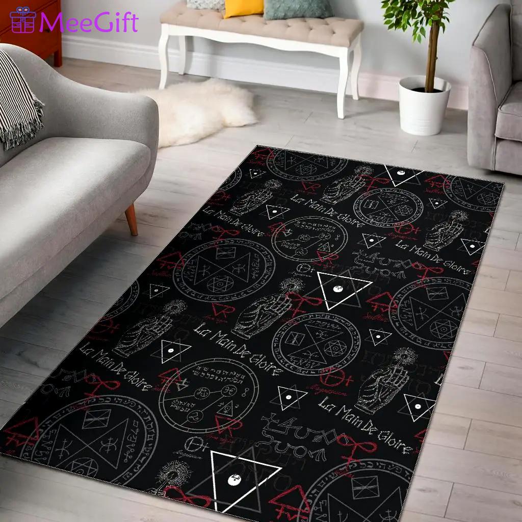 Witch wiccan pagan pattern print area rug living room rug home decor Rectangle Rug