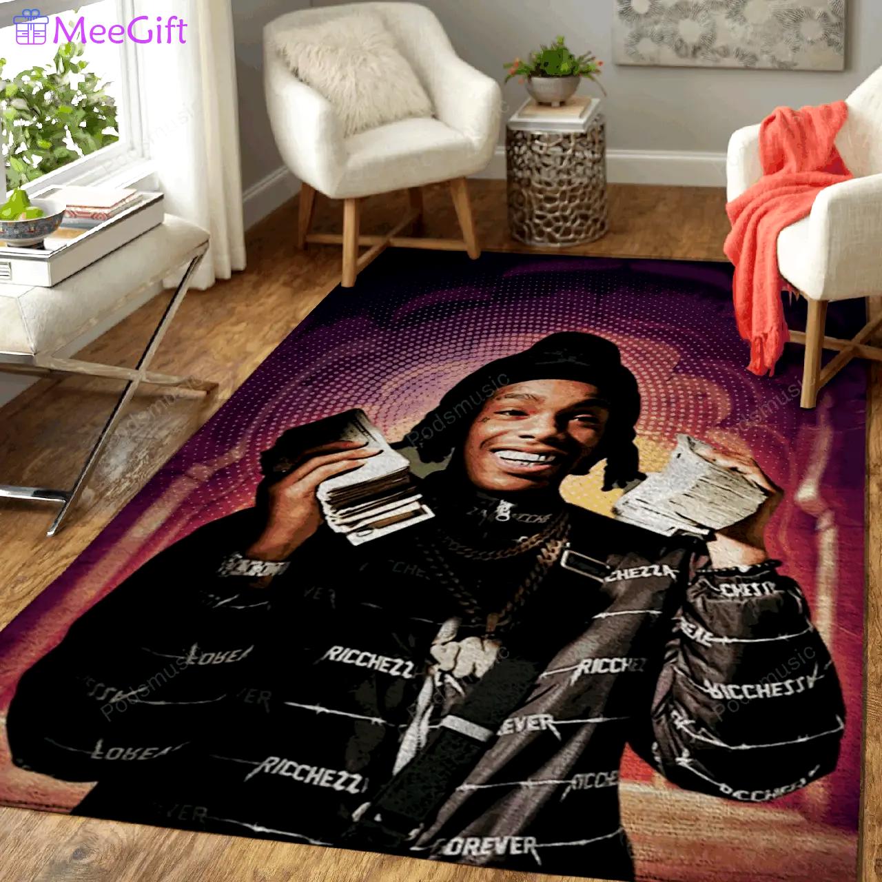 Ynw melly rap music art for fans area rug living room carpet rug regtangle carpet floor decor home decor Rectangle Rug