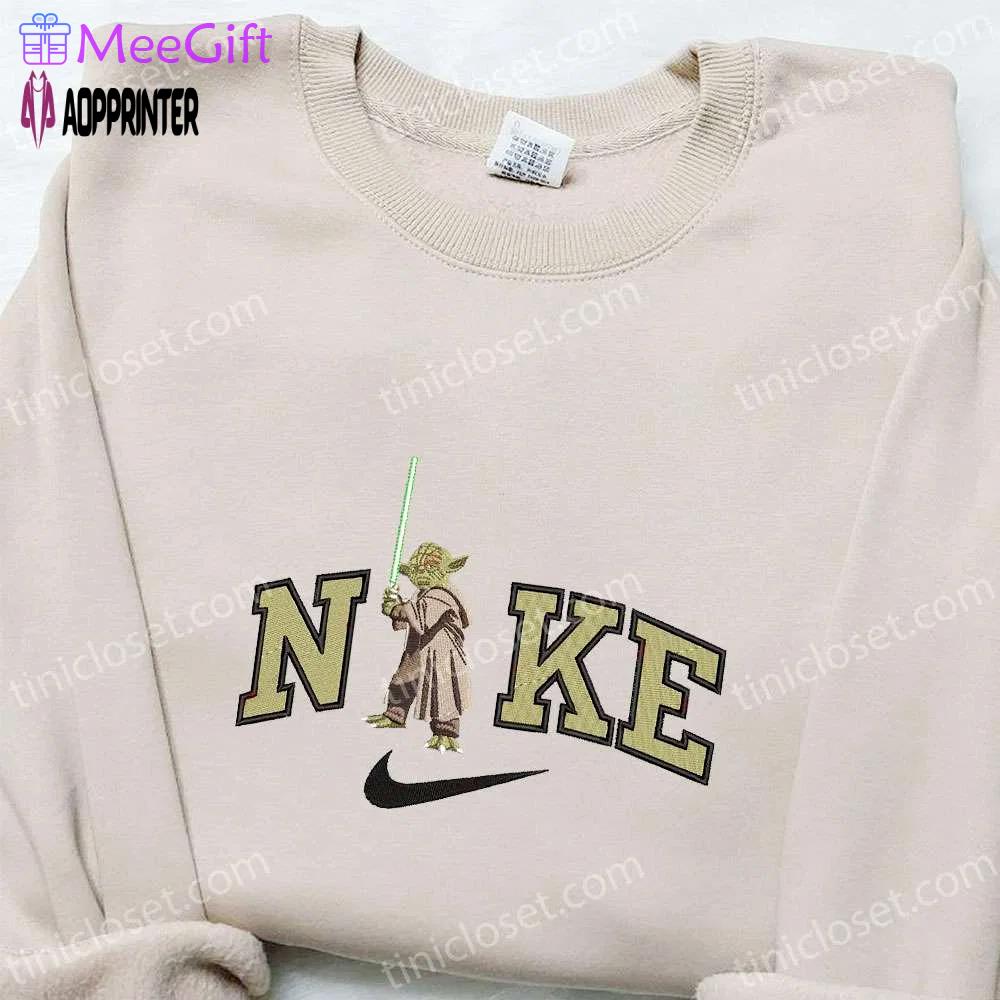 Yoda x nike movie embroidered shirt: star wars inspired nike shirt Embroidered Shirt