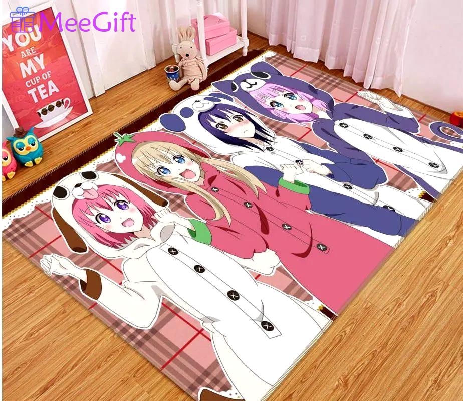 Yuruyuri anime 5 area rug living room and bed room rug rug regtangle carpet floor decor home decor Rectangle Rug