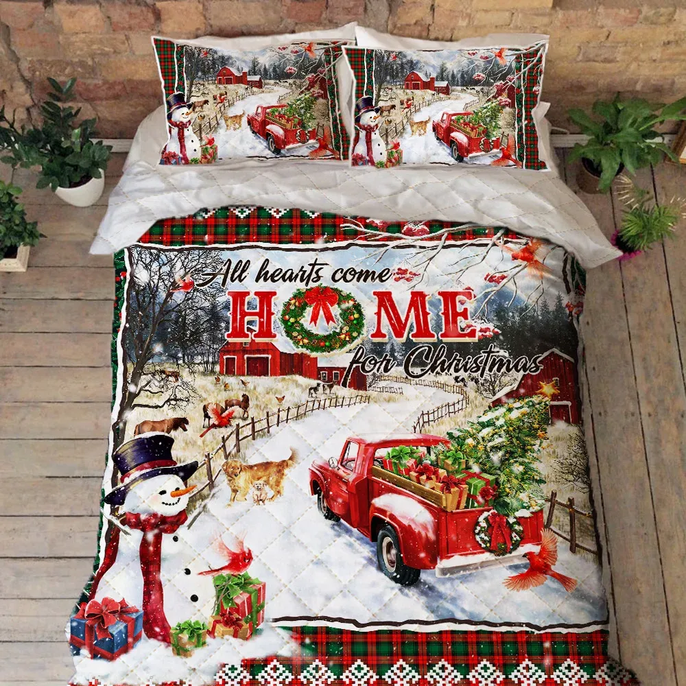 4 Christmas Truck Bedding Sets In Santa-Style Red And White