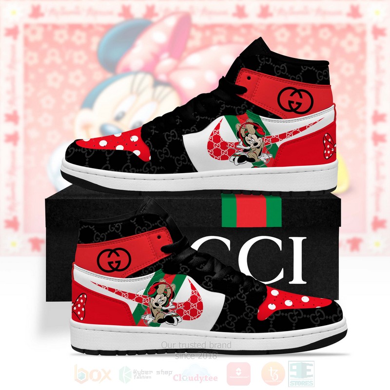 Nike gucci minnie mouse high top air jordan shoes