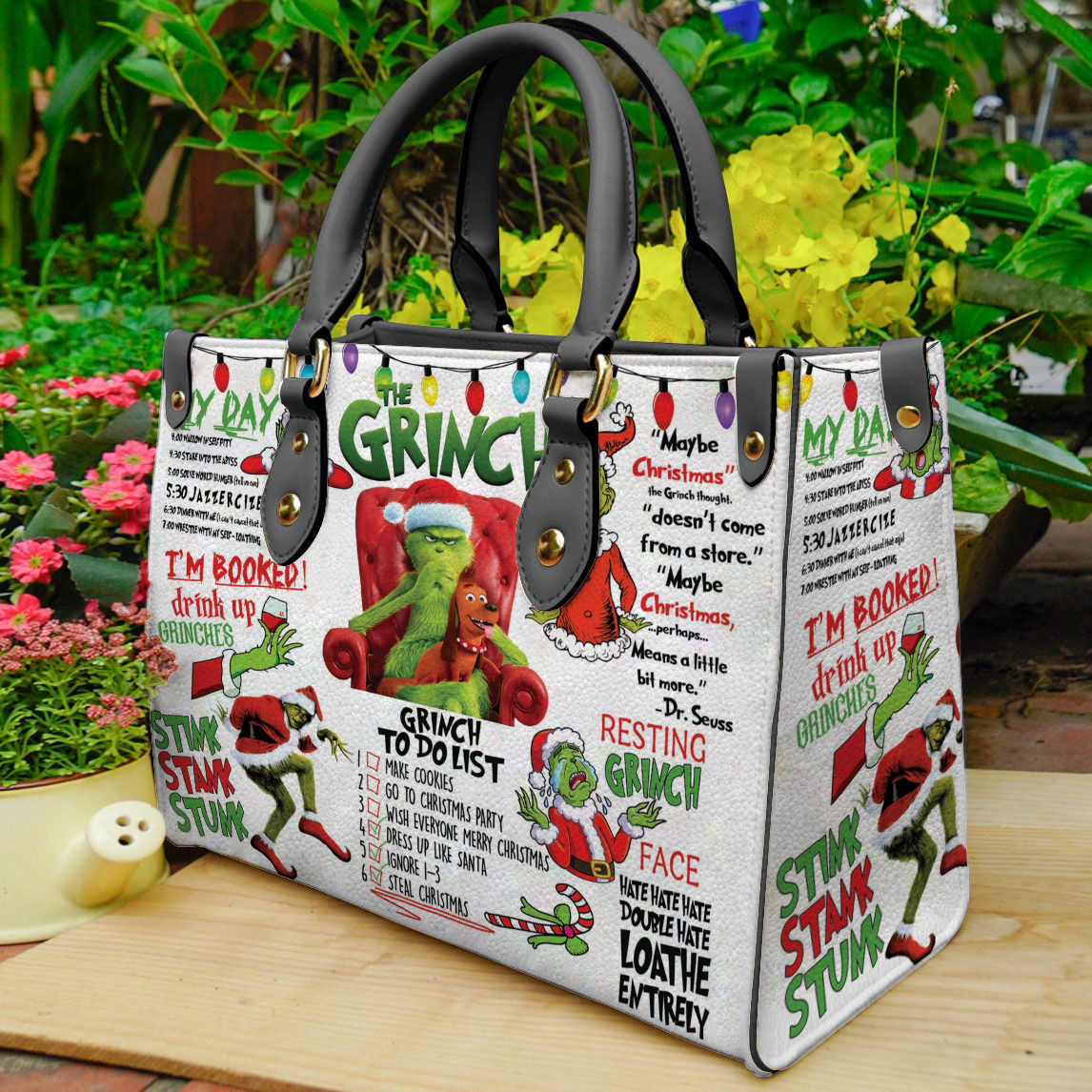 Grinch christmas stink stank stunk women 3d small handbags