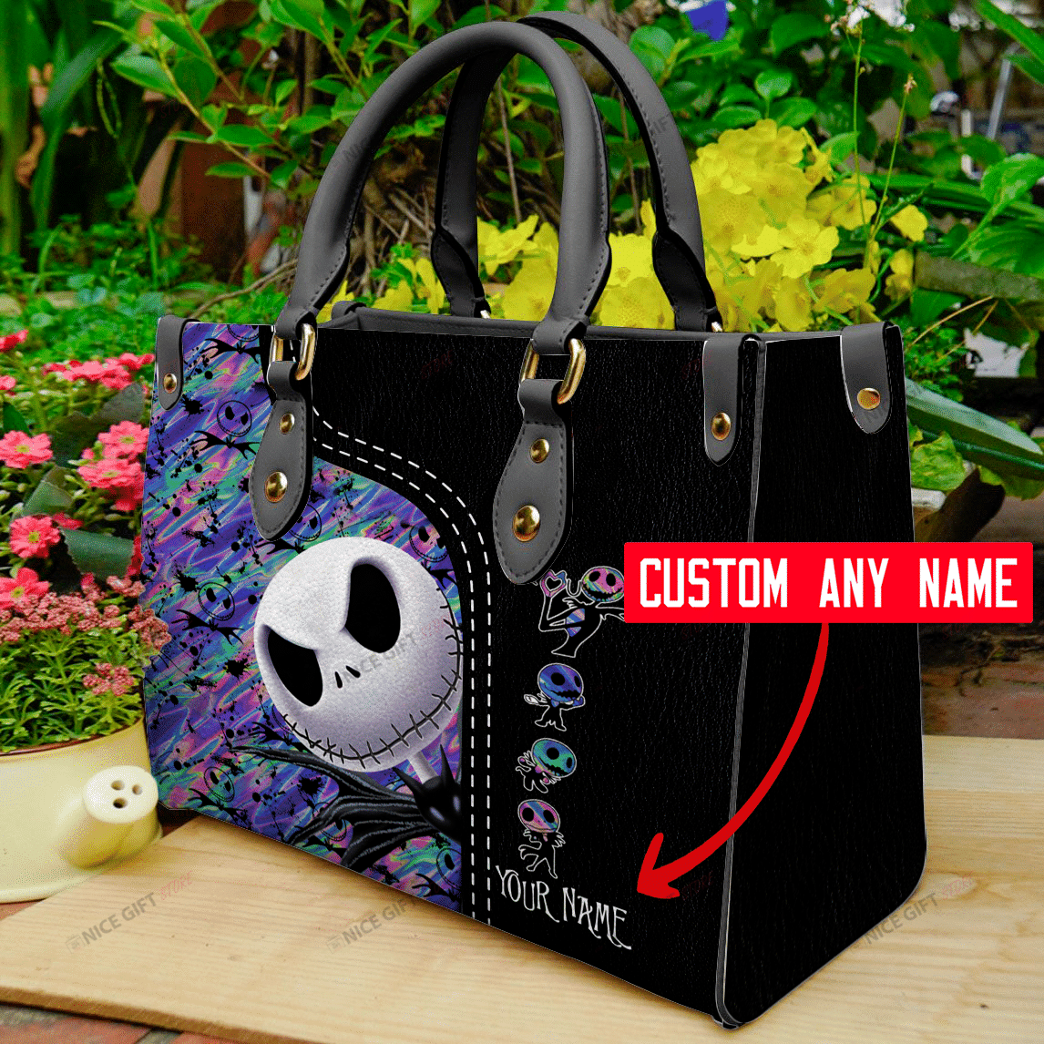 Jack skellington (your name) women 3d small handbags nicegift wsh-n1p5