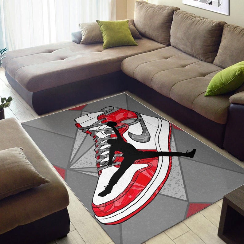 Rugs in Living Room and Bedroom - Nike air jordan gifts sneaker rug home decor - rugs Rugs