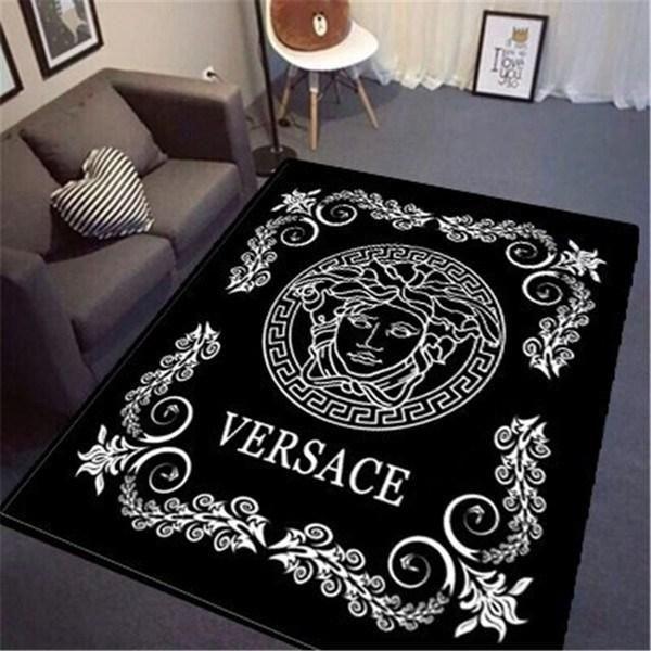 Rugs in Living Room and Bedroom - Versace area rug carpet hypebeast carpet luxurious fashion brand logo living type 461 - rugs Rugs