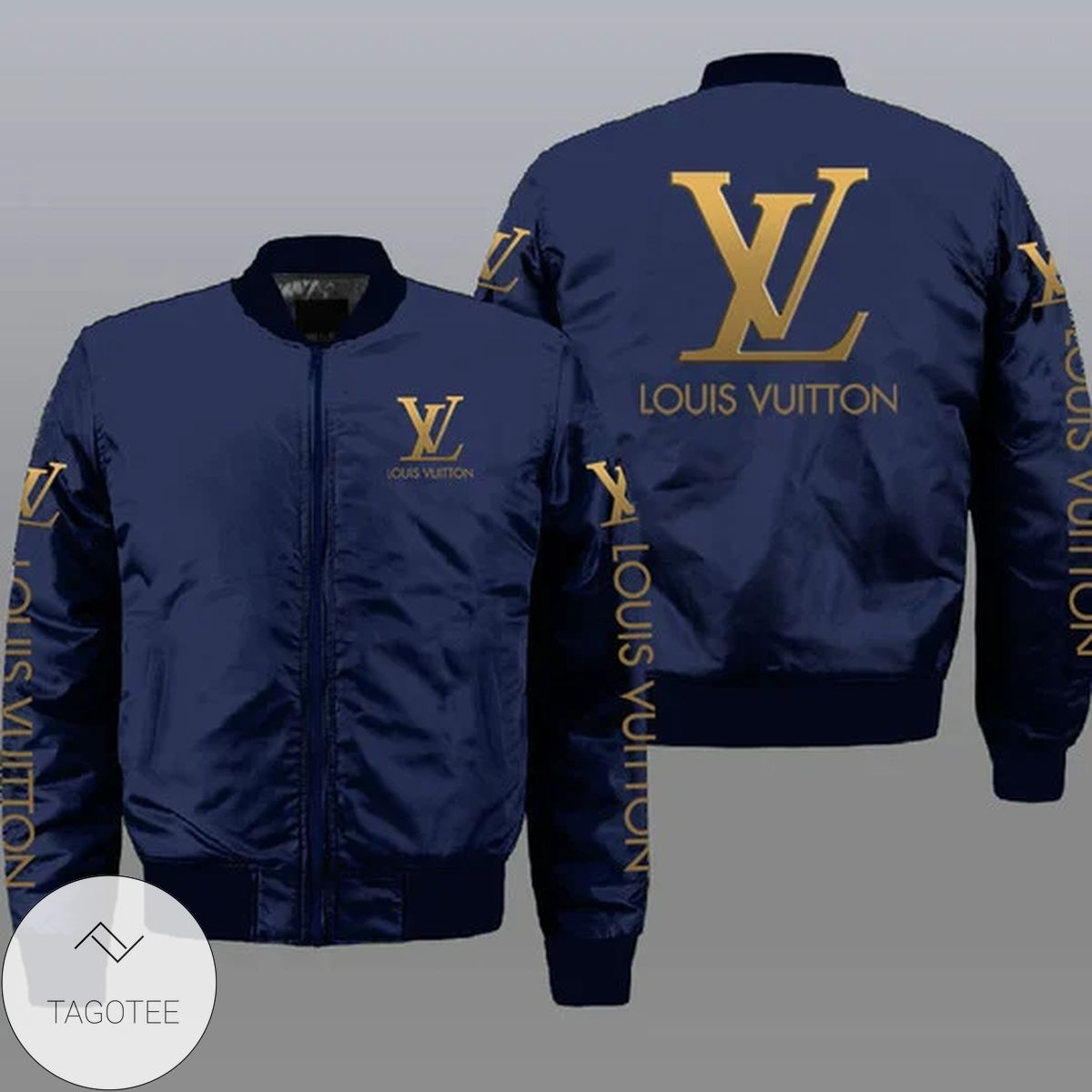 Louis vuitton brandogo printed navy 3d bomber jacket - bomber jacket Bomber Jacket