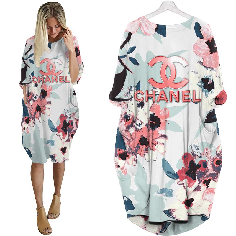 Chanel flower batwing pocket dress luxury brand clothing clothes outfit for women ht Batwing Pocket Dress