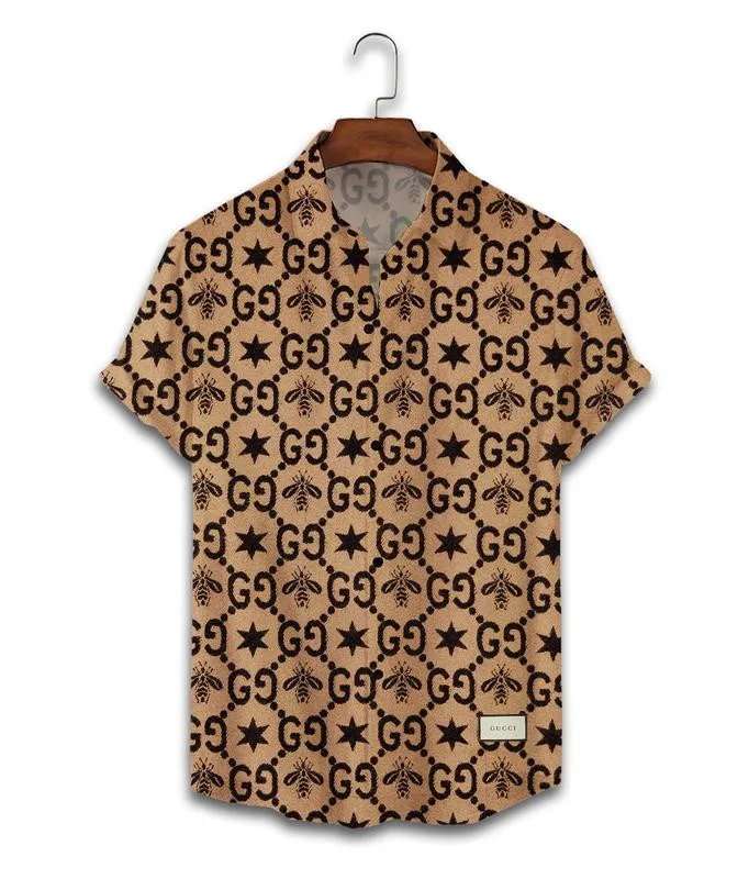 Gucci bee luxury brand premium fashion hawaii shirt for men 18 Hawaii Shirt