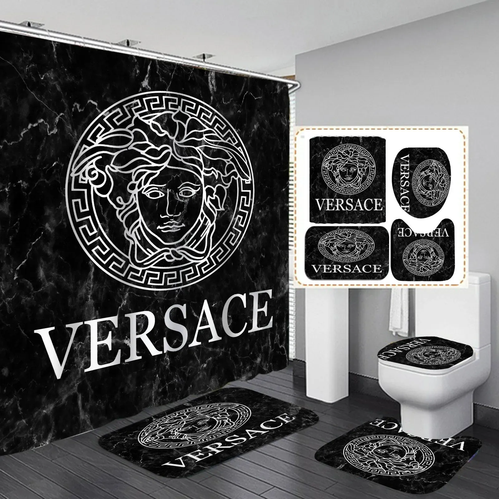 Versace bathroom shower curtain luxury window curtains 420 Bathroom Set