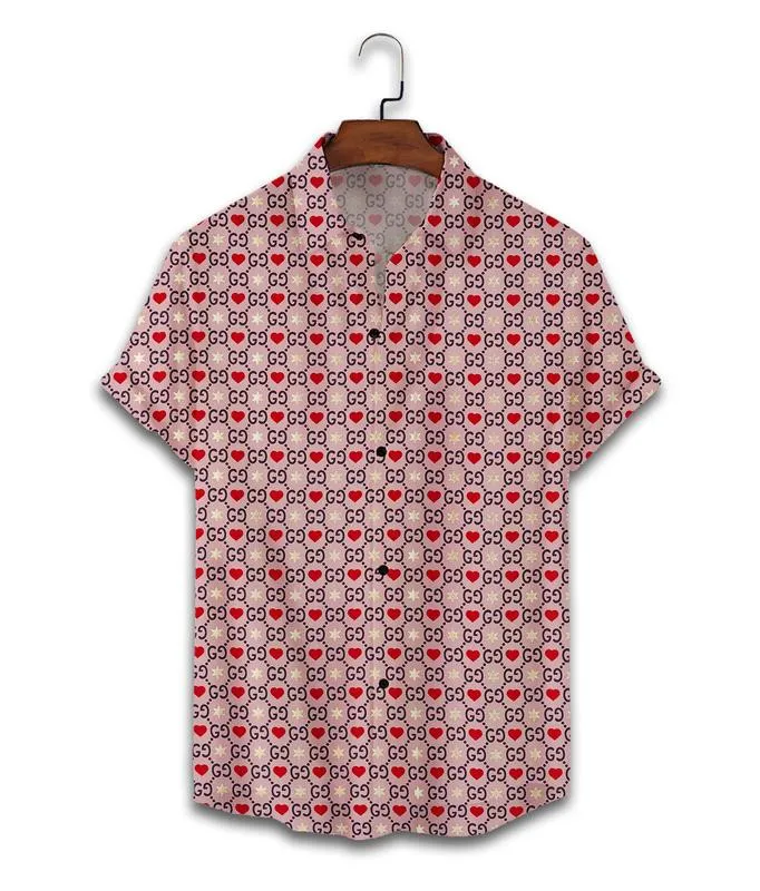 Gucci heart luxury brand fashion hawaii shirt for men 2 Hawaii Shirt