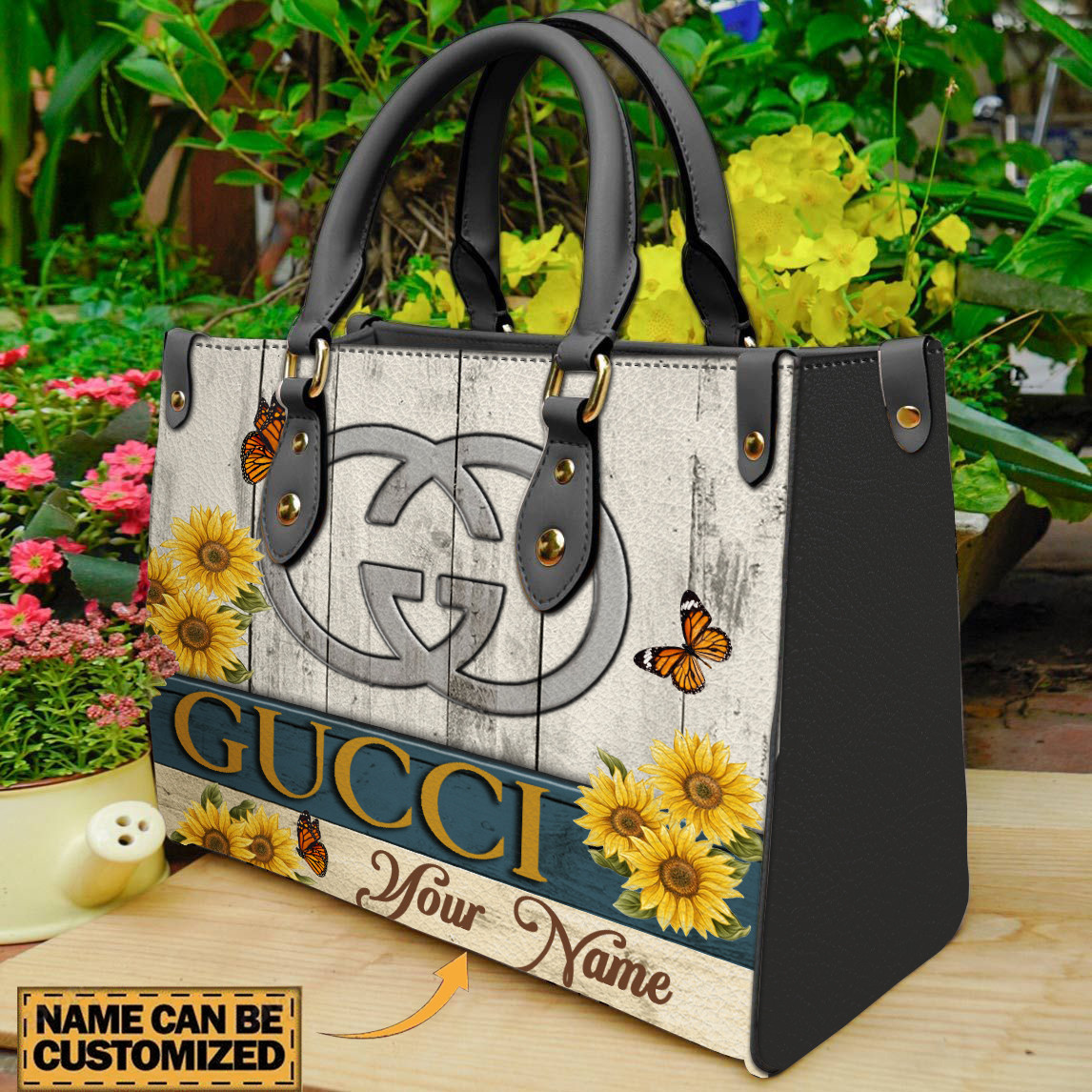Gucci sunflower handbag leather tote bag luxury hand purse for women ht 19 Women Leather Hand Bag
