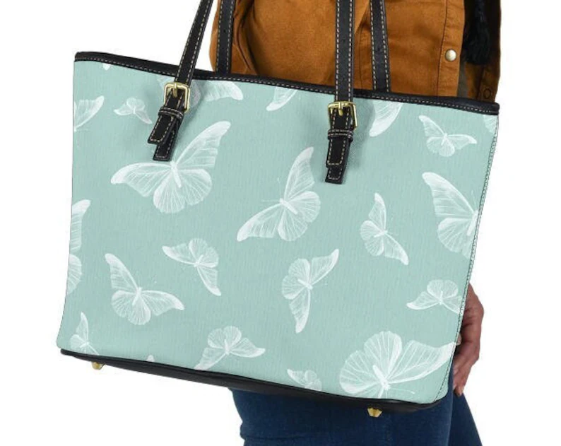 Butterfly leather handbag - shoulder tote bag 125 Leather Tote Bag