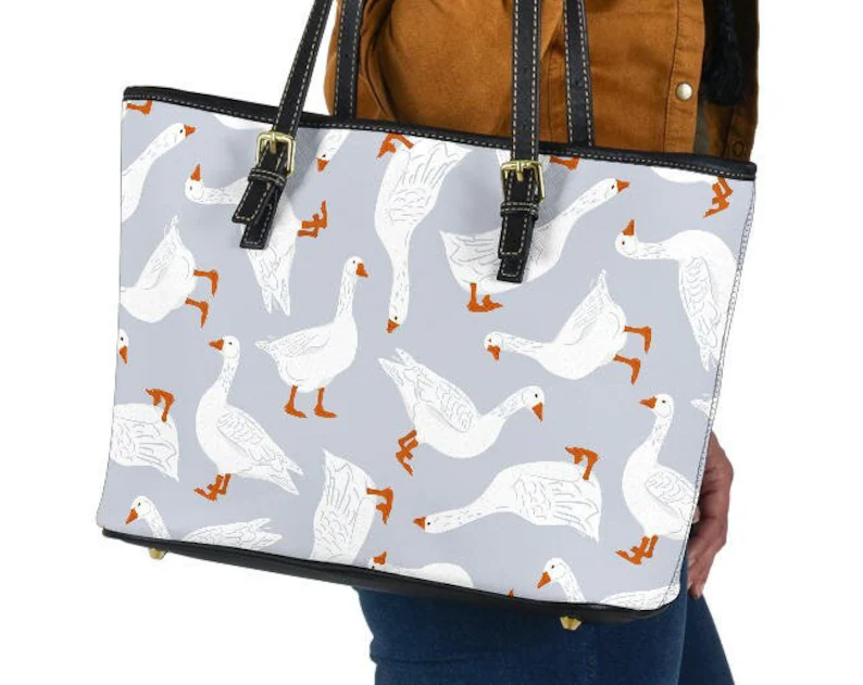 Goose leather handbag - geese shoulder tote bag 80 Leather Tote Bag