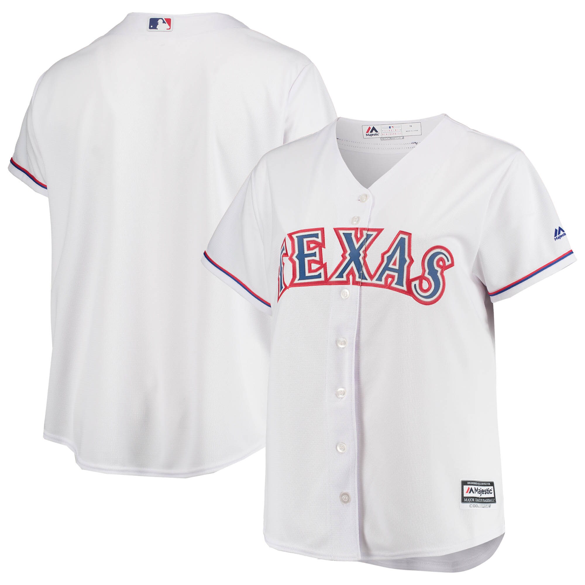 Texas rangers majestic women's plus size home team jersey color white  Baseball MLB Jersey For Fans MLB Sports Baseball Replica