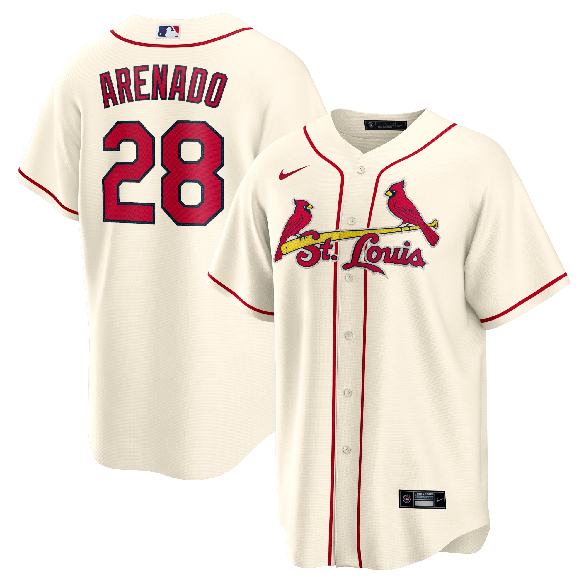 Nolan arenado st. louis cardinals nike alternate official player jersey color cream  Baseball MLB Jersey Sports Baseball MLB For Fans Replica
