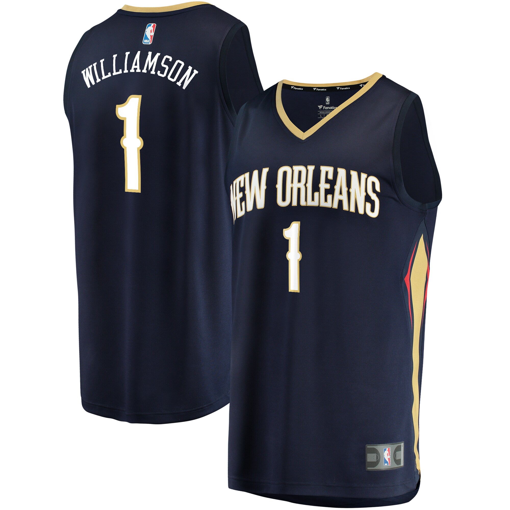 Zion williamson new orleans pelicans fanatics branded fast break jersey navy icon edition Baseball NBA Jersey Basketball NBA Replica Gift For Fans Sports