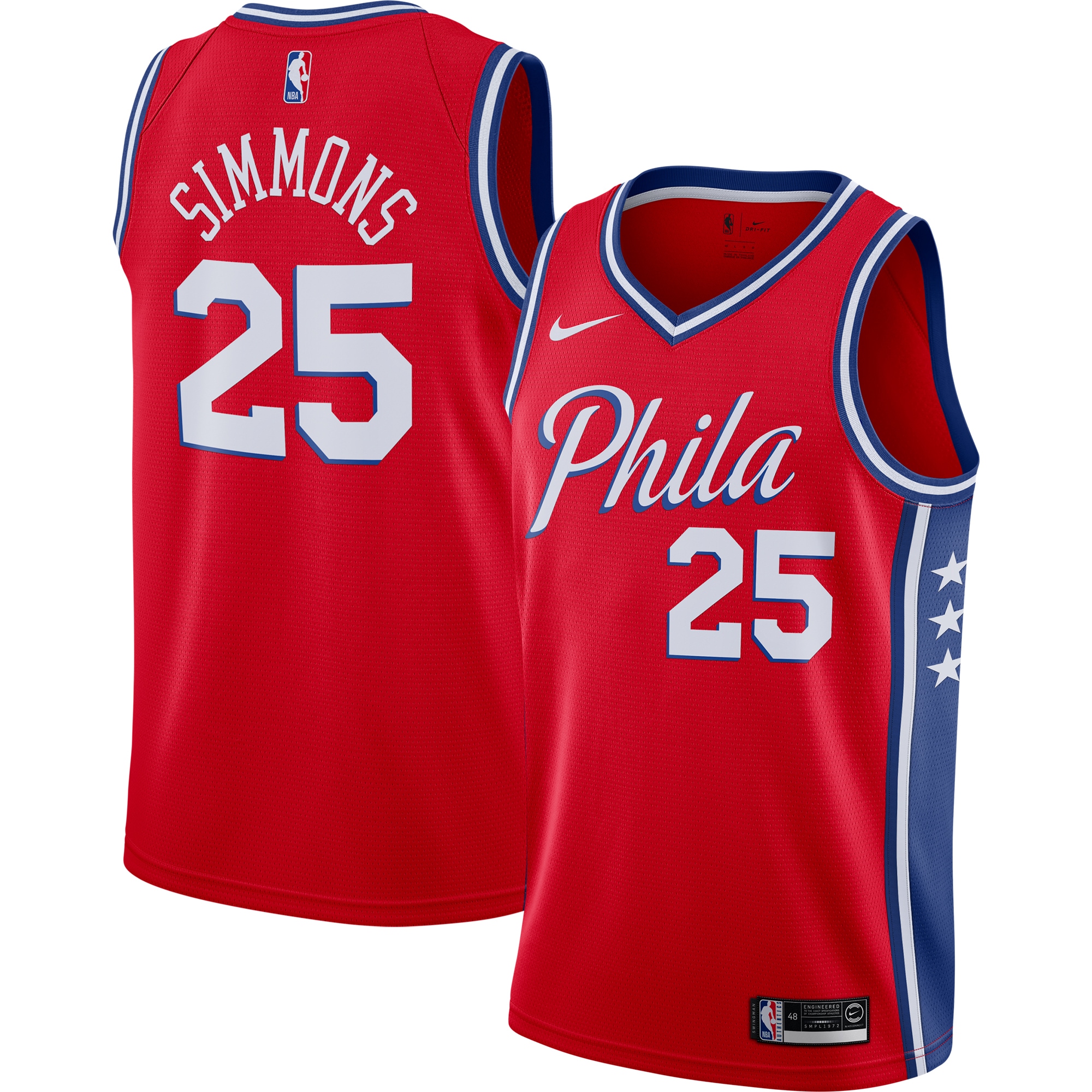 Ben simmons philadelphia 76ers nike finished swingman jersey red statement edition Baseball NBA Jersey NBA Gift For Fans Replica Sports Basketball