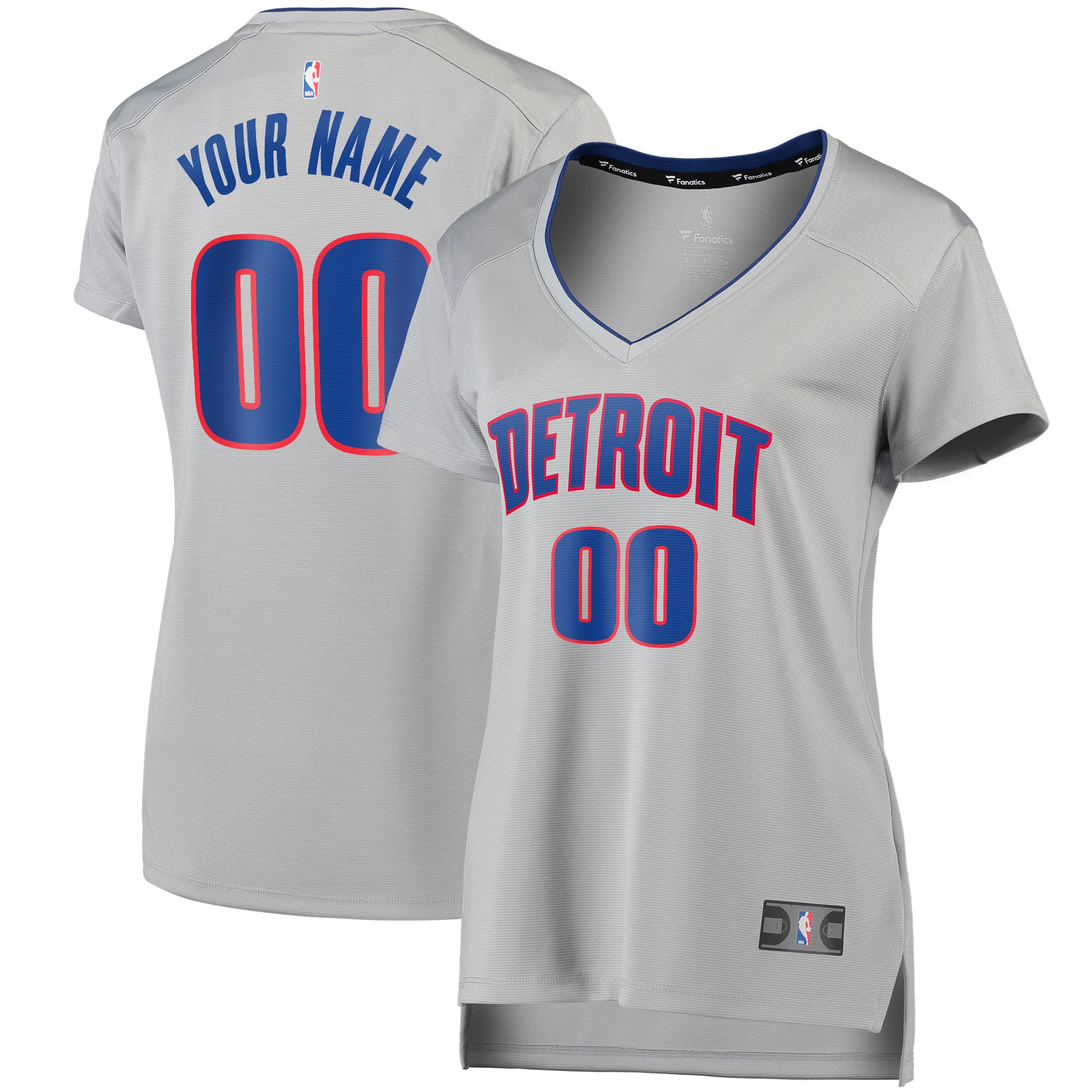 Detroit pistons fanatics branded women's fast break custom jersey silver statement edition Baseball NBA Jersey Gift For Fans Basketball Replica Sports NBA