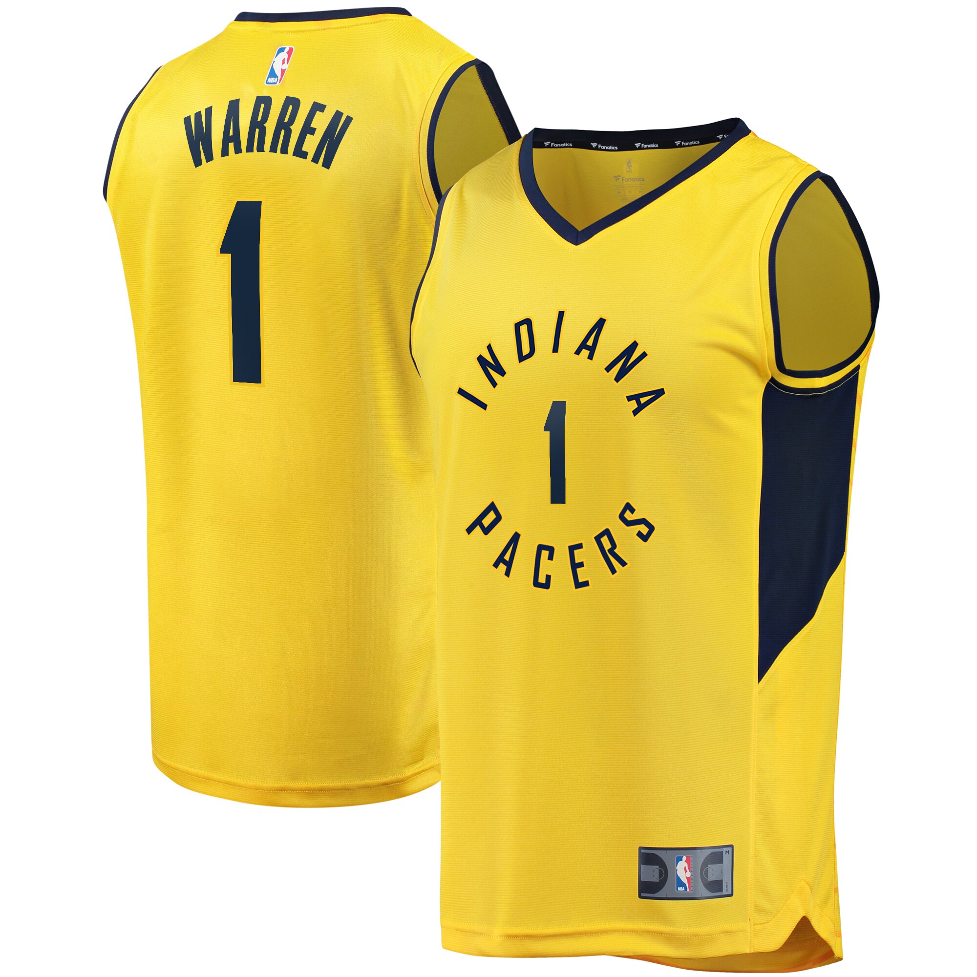 Tj warren indiana pacers fanatics branded fast break player jersey statement edition gold Baseball NBA Jersey Sports Gift For Fans NBA Basketball Replica