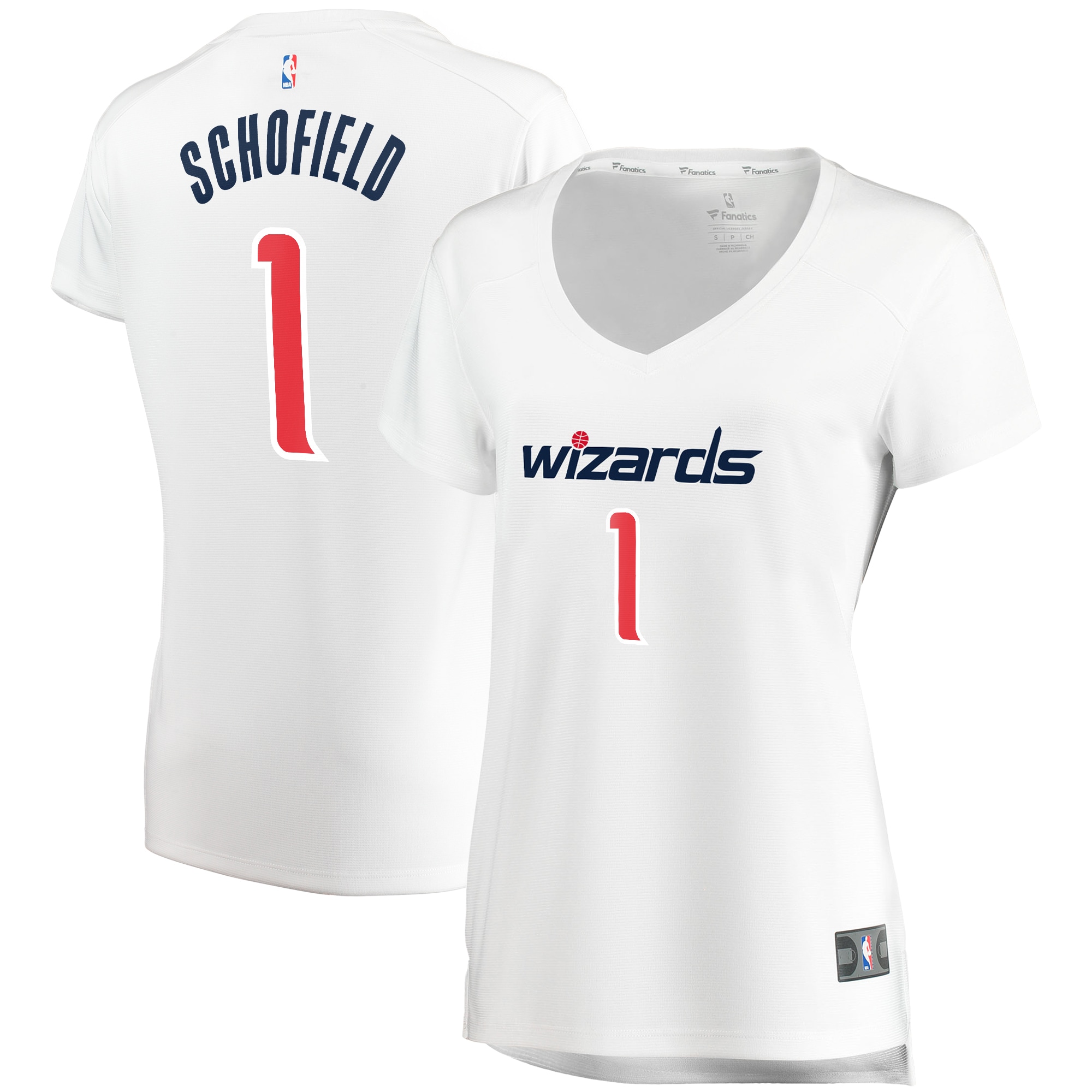 Admiral schofield washington wizards fanatics branded women's fast break jersey white association edition Baseball NBA Jersey Sports Replica NBA Gift For Fans Basketball