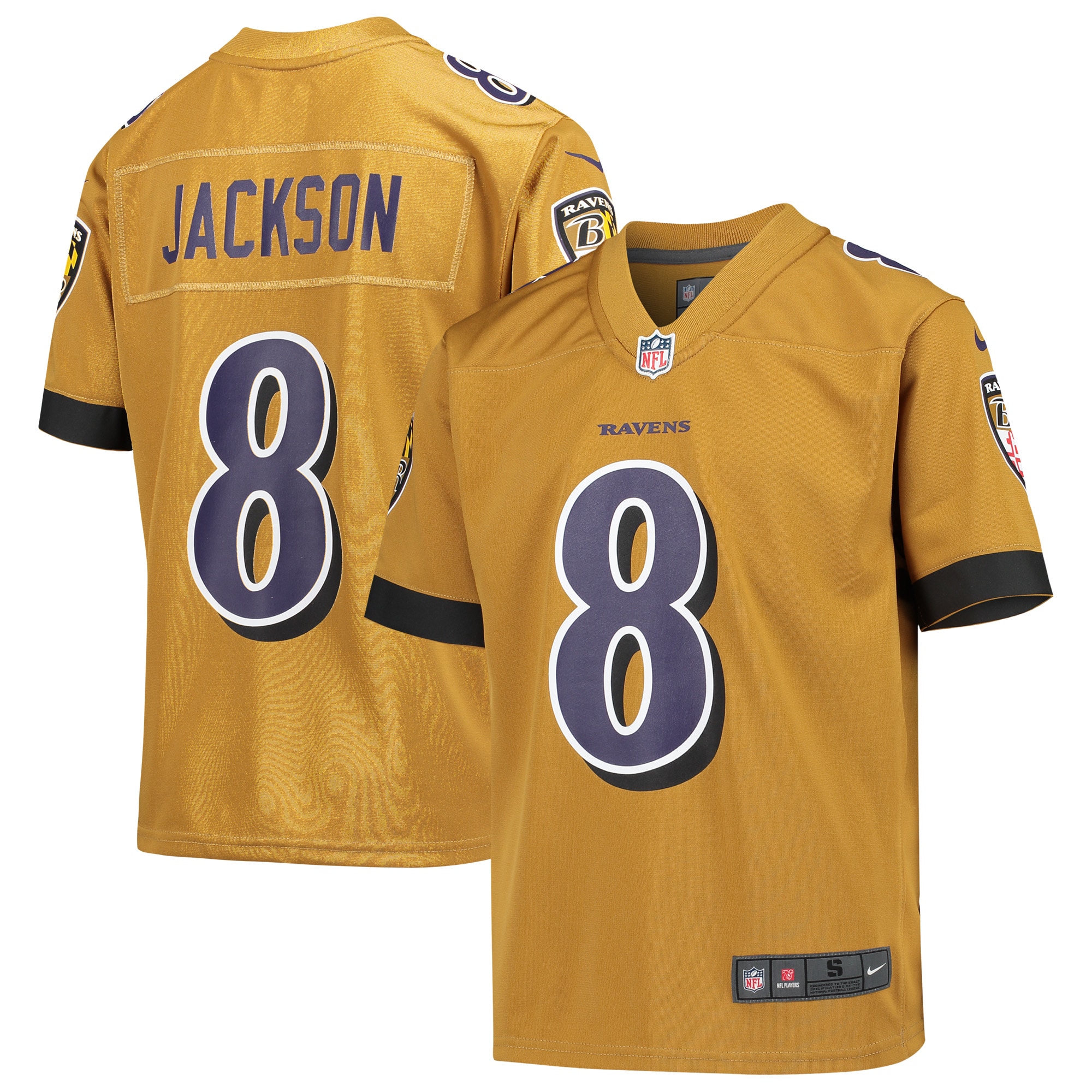 Lamar jackson baltimore ravens nike inverted game jersey color gold  Baseball NFL Jersey For Fans Sports NFLFootball Replica
