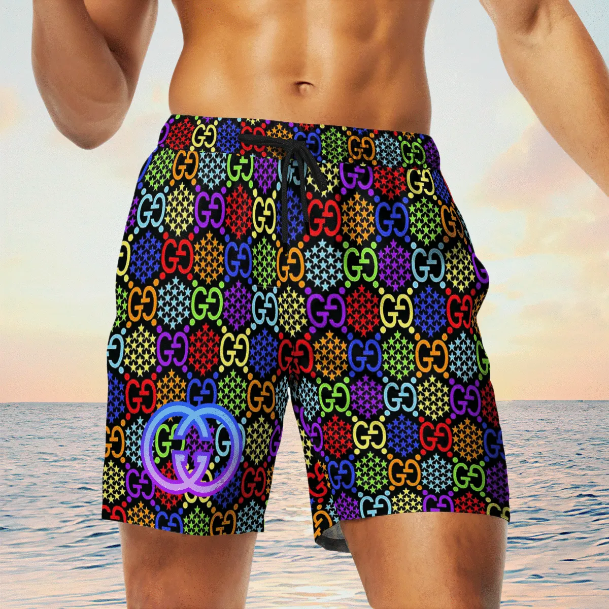 Gucci colorful luxury brand premium fashion shorts for men luxury summer outfit trending 2023 83 Shorts For Ment