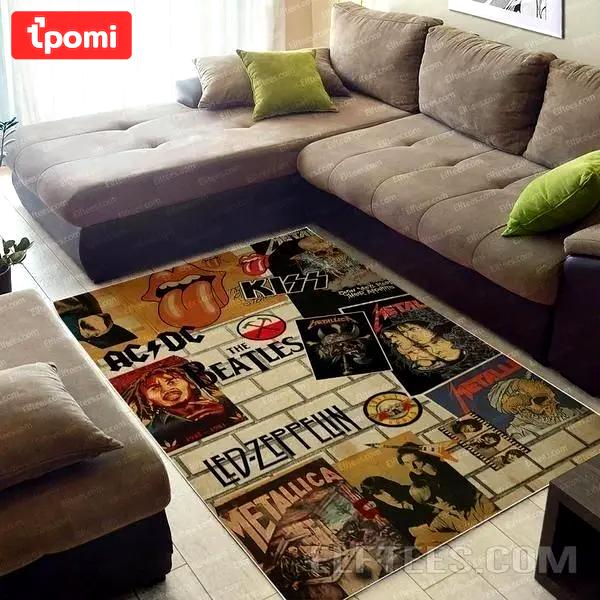 60s music area rug rug regtangle carpet floor decor home decor Rectangle Rug