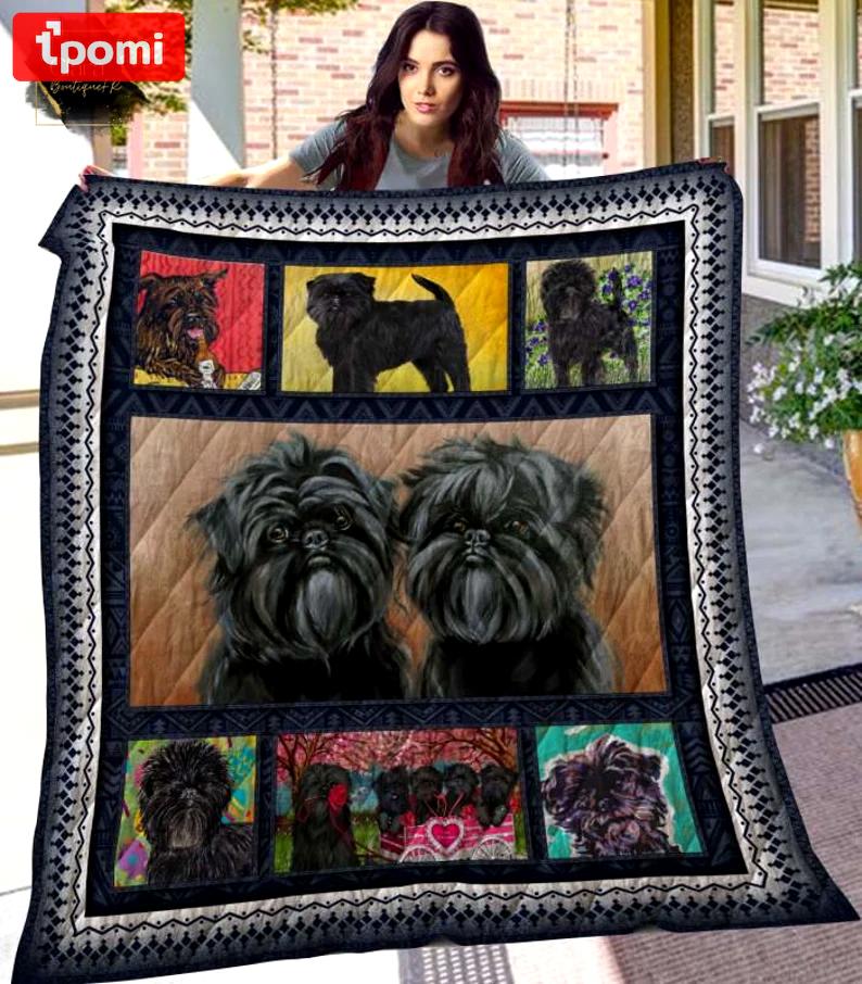 Affenpinscher animals lover gift fleece blanket, mink sherpa blanket, affenpinscher quilt, dog blanket, pet lovers quilt Quilt Blanket