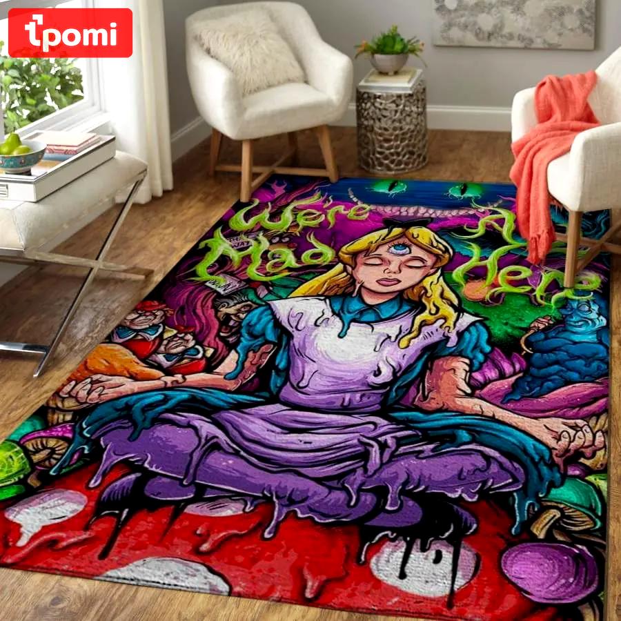 Alice in wonderland area rug living room rug home decor disney 31101910 Rectangle Rug