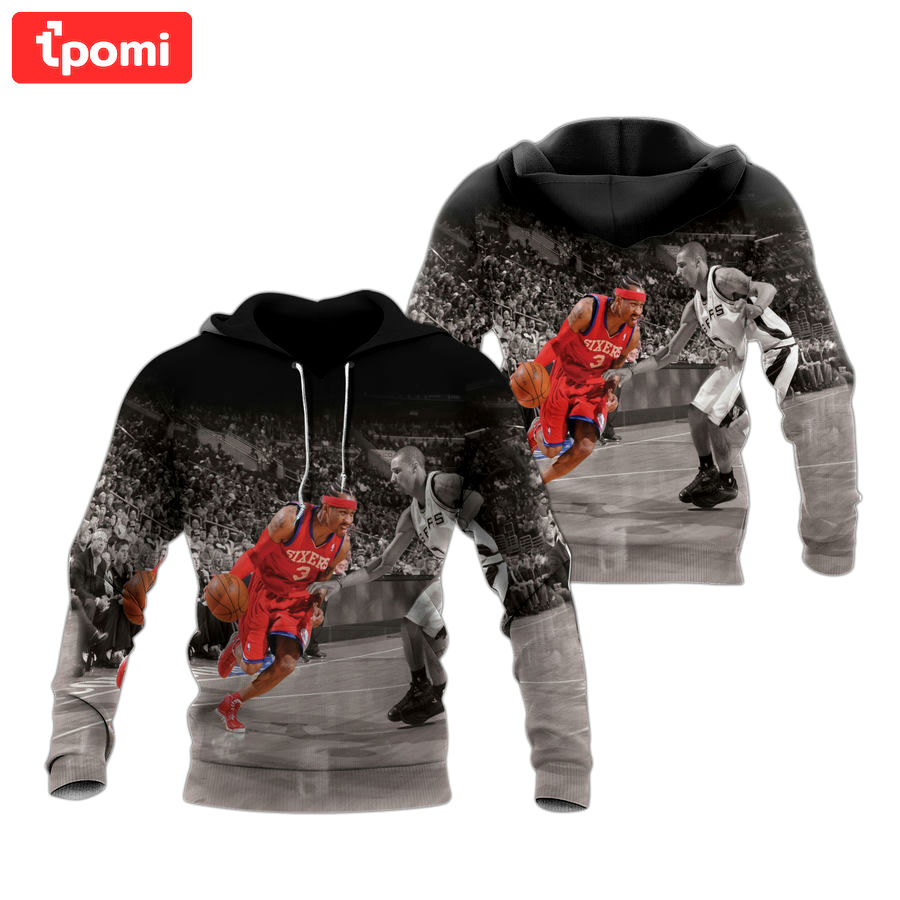 Allen iverson 513 all over print hoodie Hawaii Shirt Shorts & Flip Flops