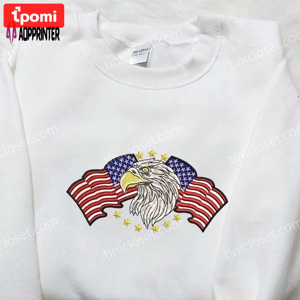 American flag & eagle embroidered shirt: perfect national day gifts best patriotic shirts Embroidered Shirt