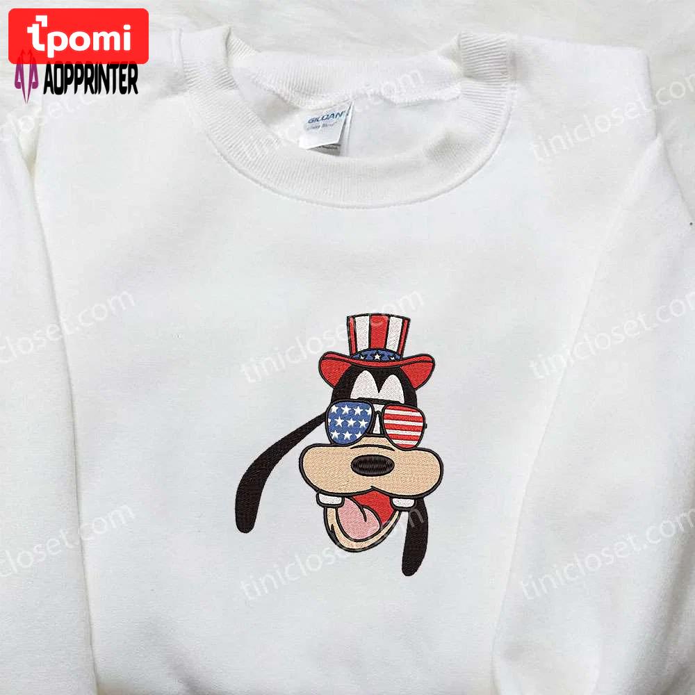 American goofy 4th of july embroidered shirt: best patriotic disney shirt Embroidered Shirt