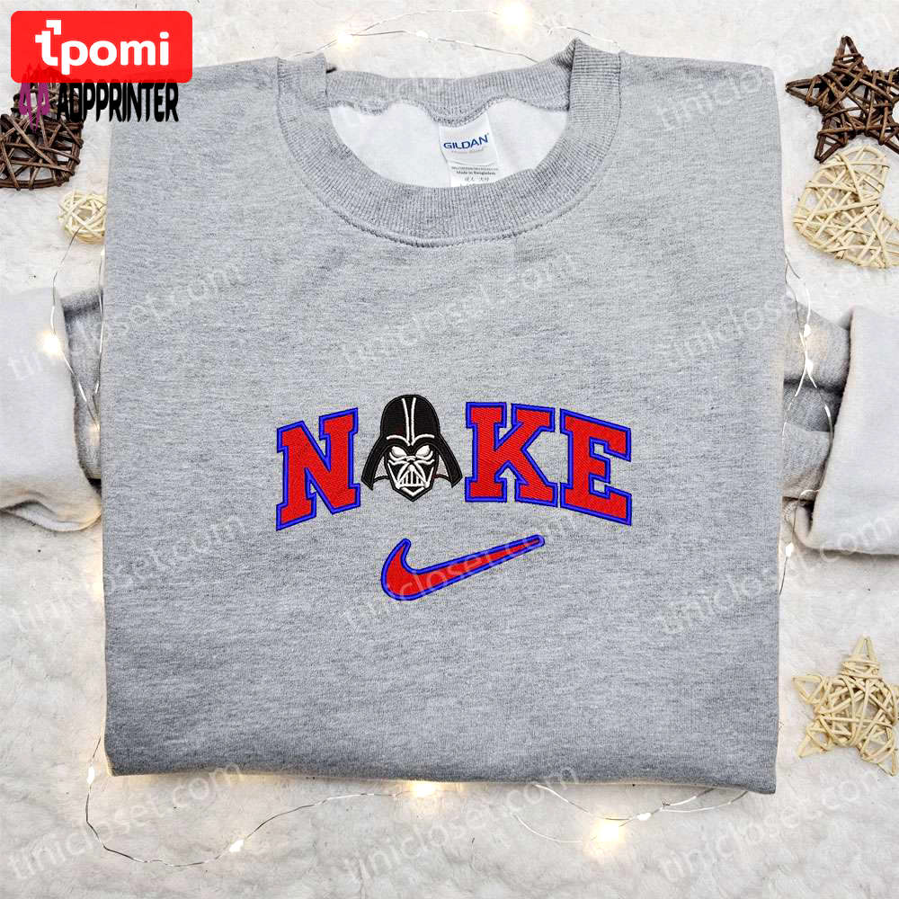 Anakin skywalker helmet x nike embroidered shirt – star wars & nike inspired tee Embroidered Shirt