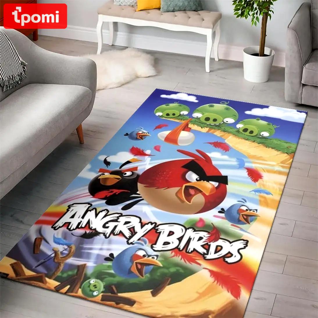 Angry birds gaming collection area rugs living room carpet rug regtangle carpet floor decor home decor Rectangle Rug