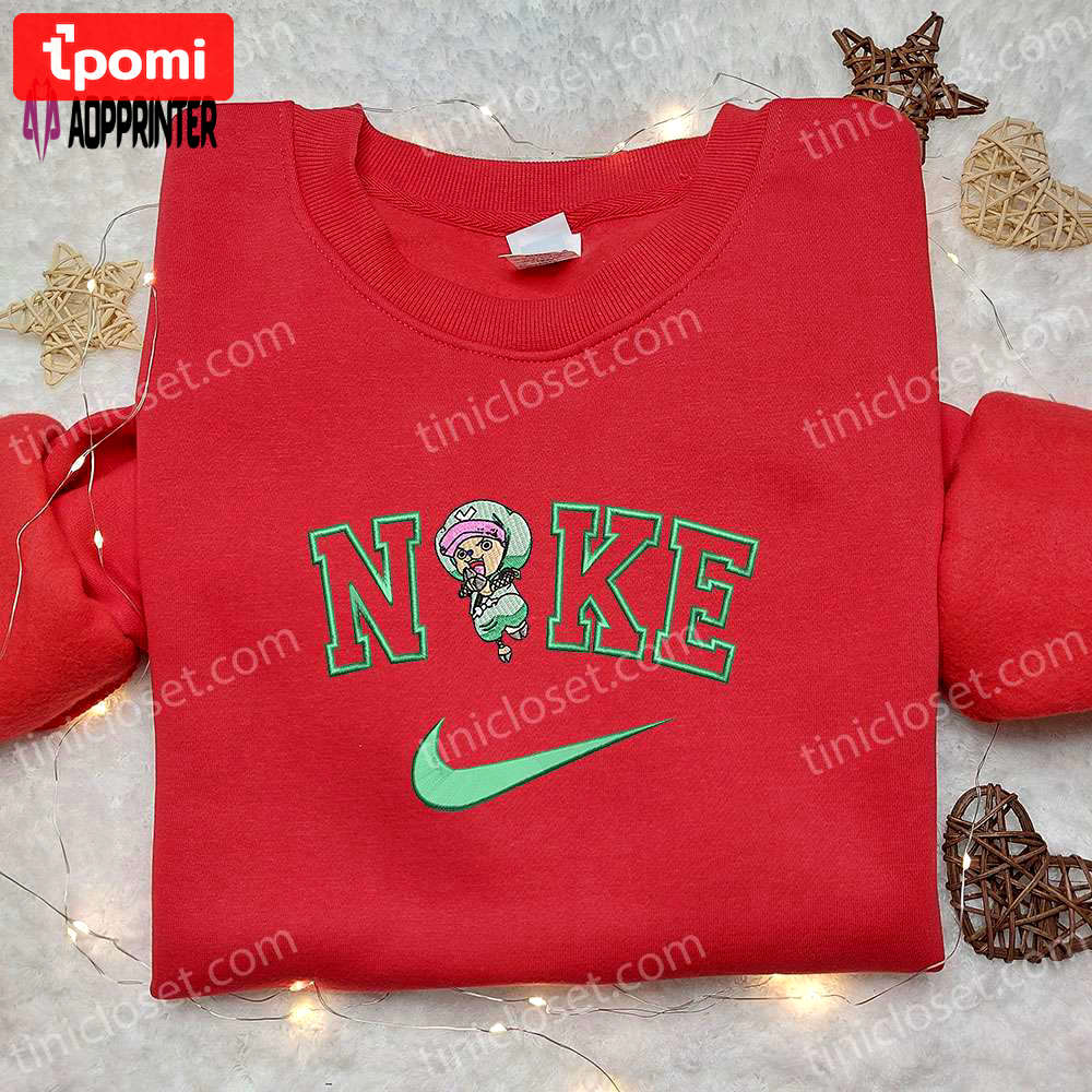 Anime embroidered shirt: tony chopper x nike & one piece nike inspired Embroidered Shirt