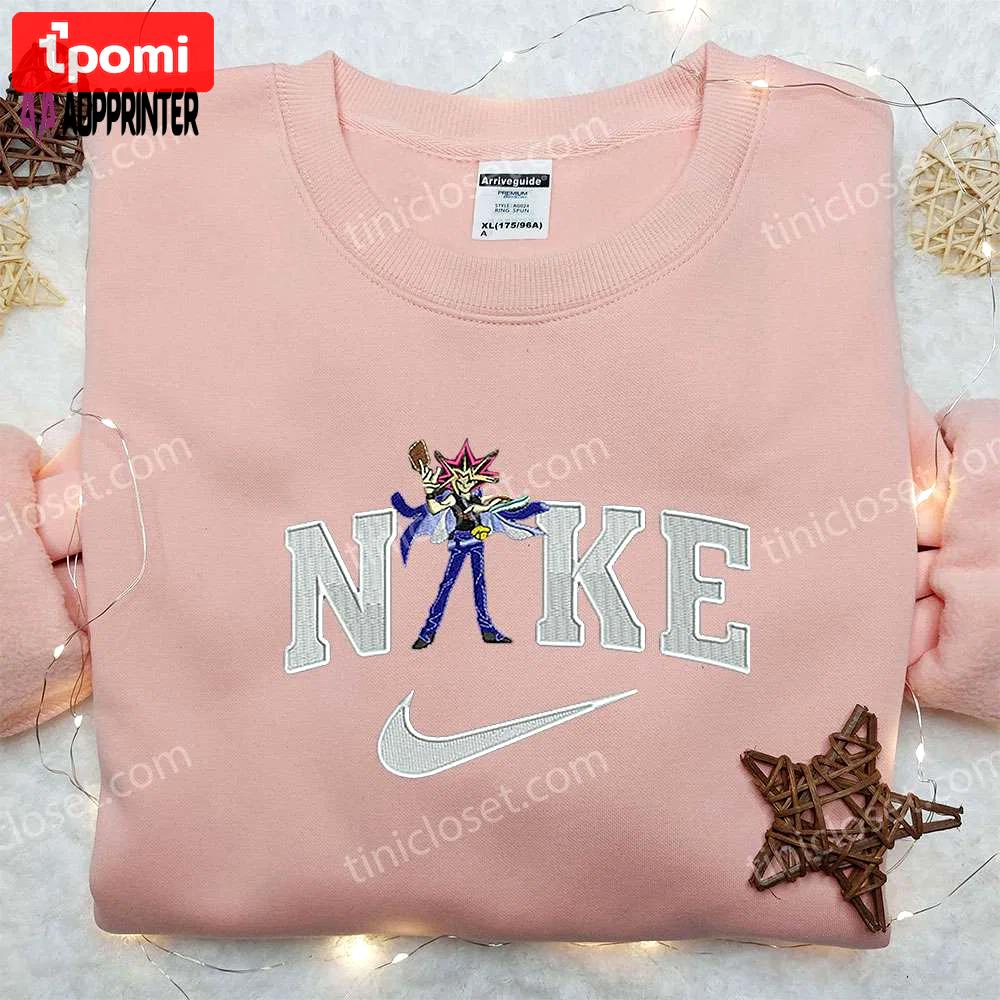 Anime yu gi x nike embroidered hoodie & shirt: stylish nike inspired yu gi oh apparel Embroidered Shirt