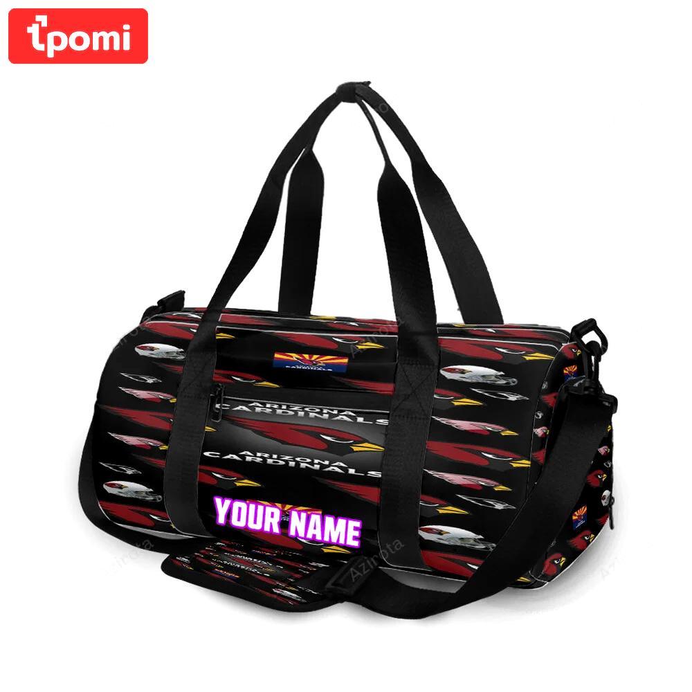 Arizona cardinals logo v4 personalized name travel bag gym bag 357 Travel Bag