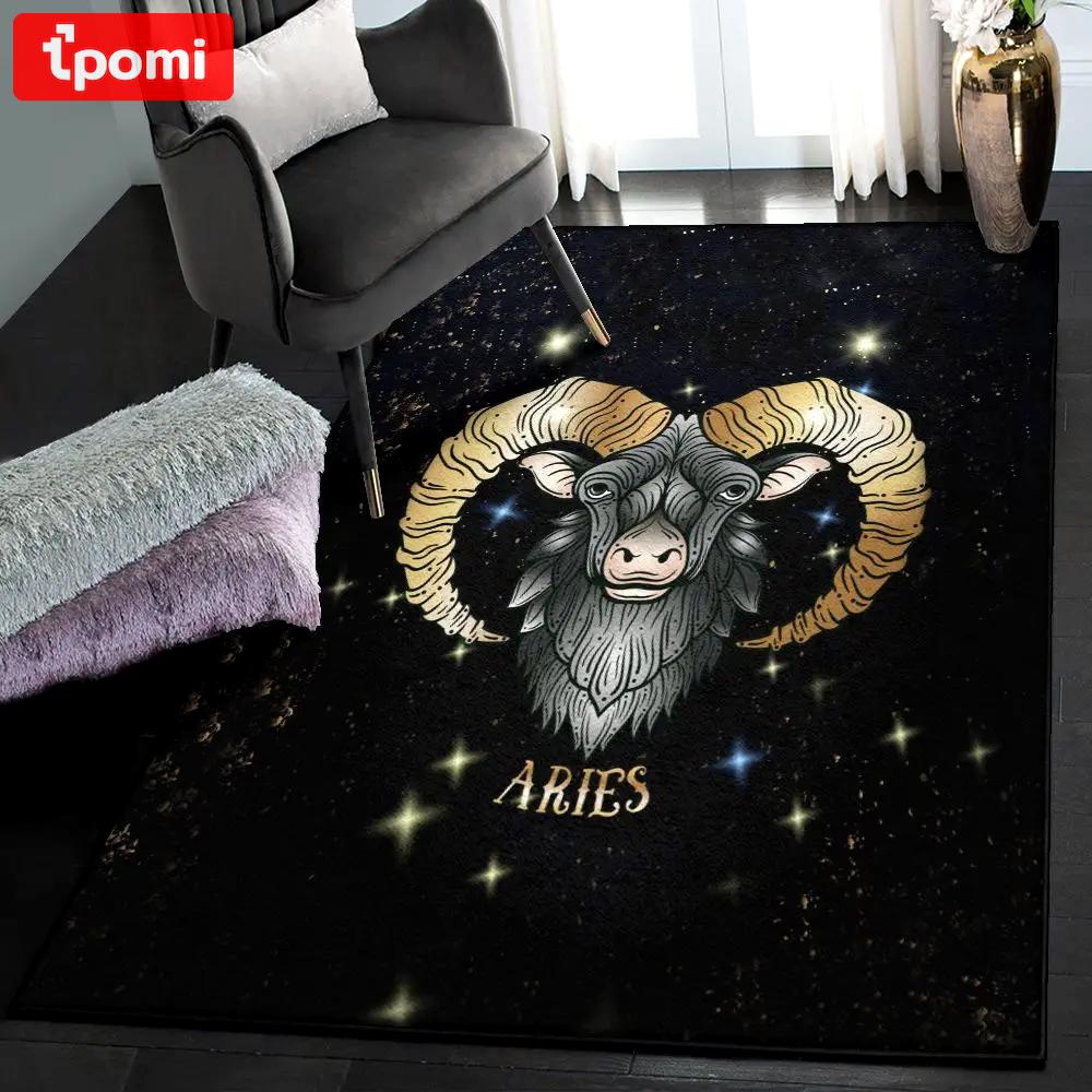 Astrology large living room rugs, aries zodiac mystery gs rug Rectangle Rug