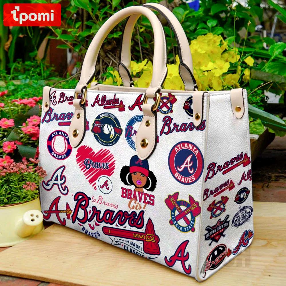 Atlanta braves leather  handbag gift for  women 3013 Women Leather Hand Bag