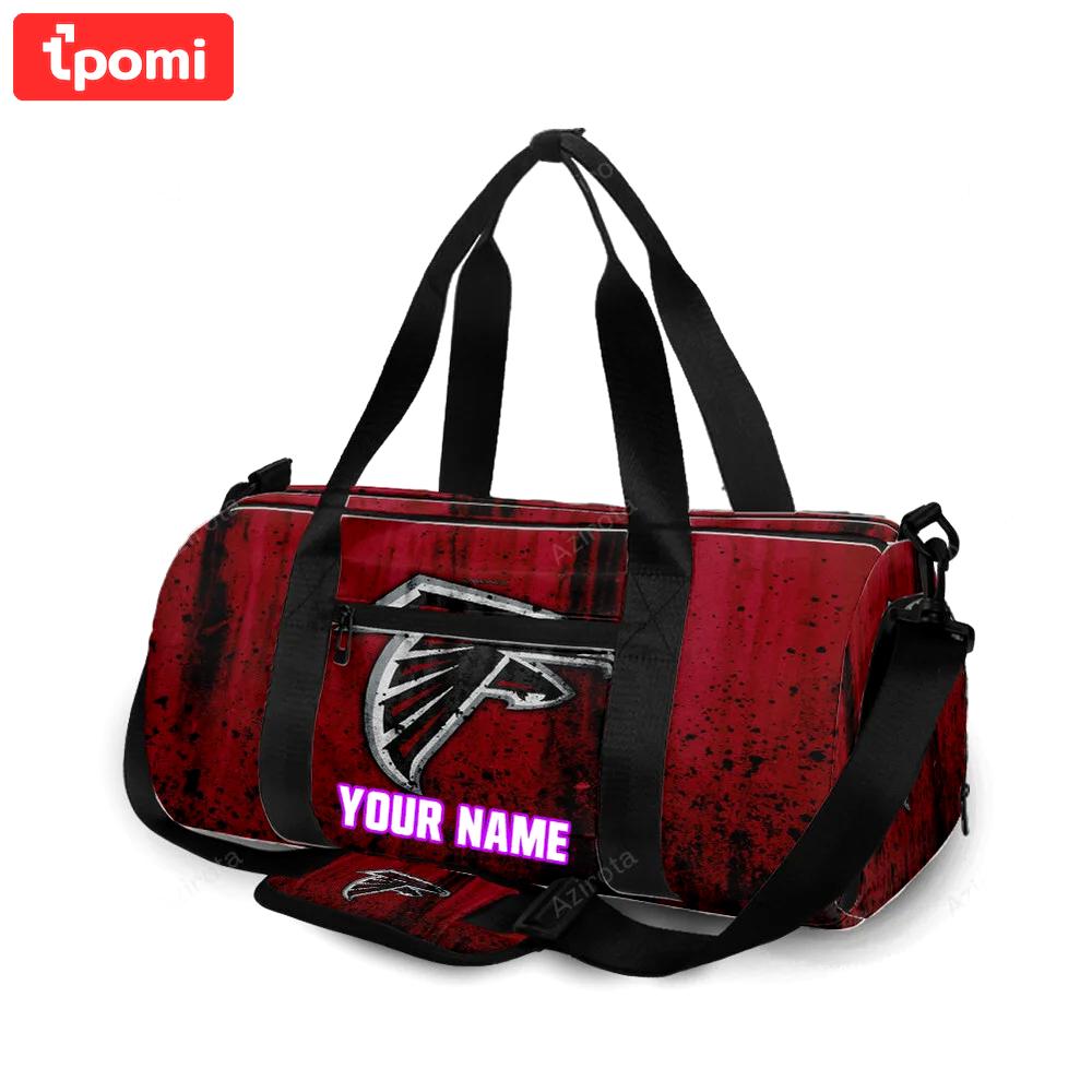 Atlanta falcons grunge personalized name travel bag gym bag 848 Travel Bag