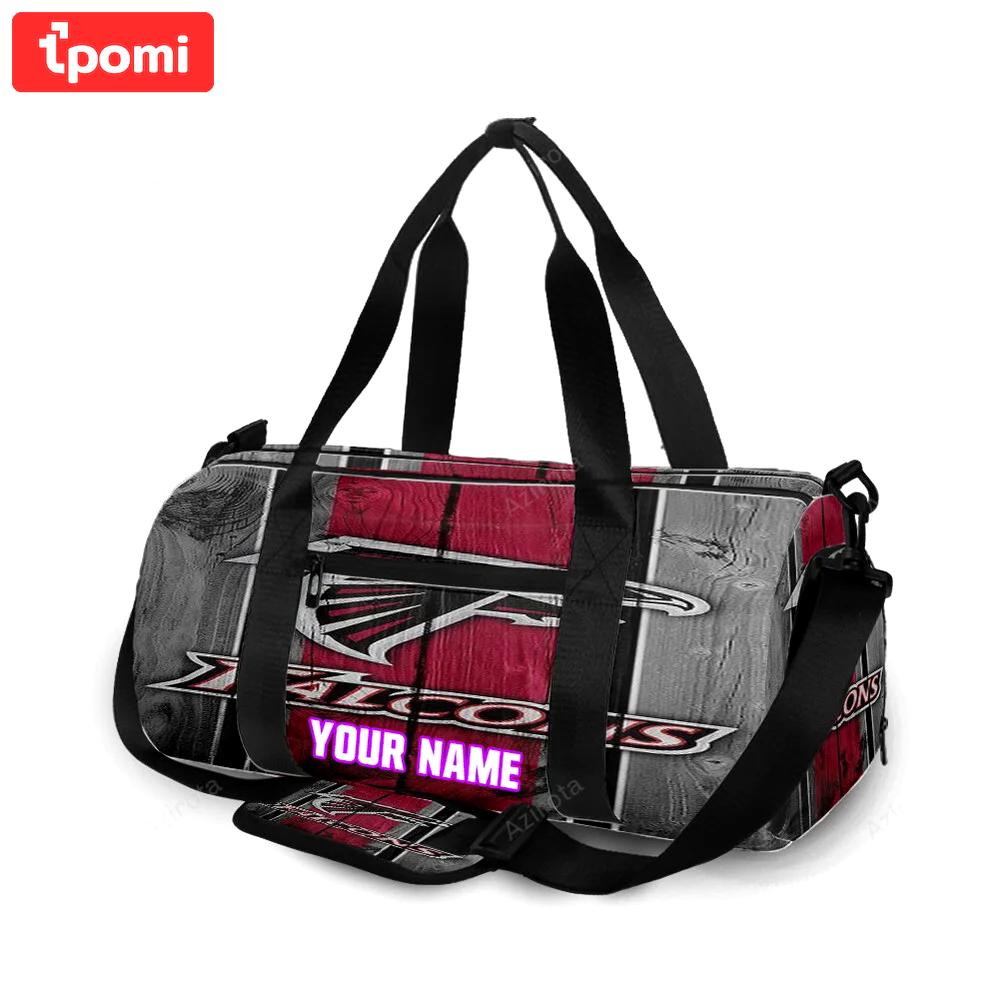 Atlanta falcons wooden2 personalized name travel bag gym bag 1222 Travel Bag