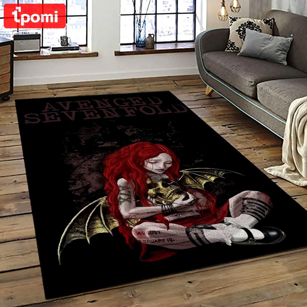 Avenged sevenfold heavy metal band music metalheads carpet area rug home decor best gift for friends as8 Rectangle Rug