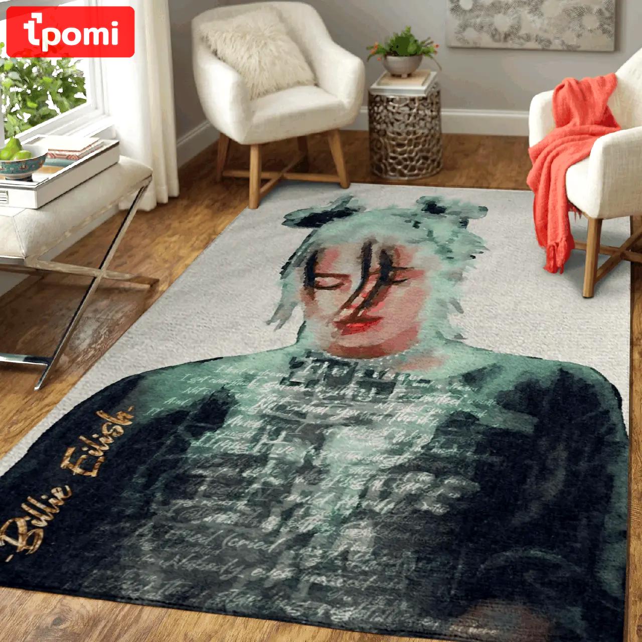 B eilish pastel music art for fans area rug living room carpet rug regtangle carpet floor decor home decor Rectangle Rug