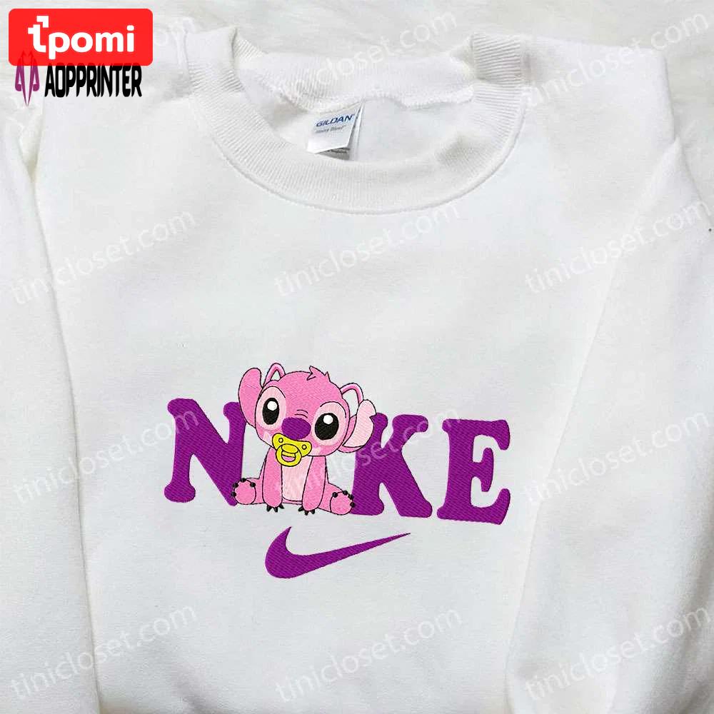 Baby angel x nike cartoon sweatshirt: best nike inspired embroidered shirt perfect birthday gift Embroidered Shirt