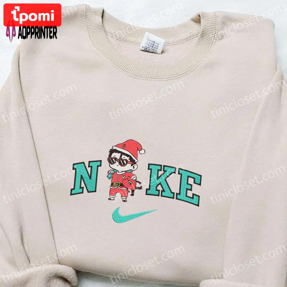 Baby benito santa and bad bunny christmas x nike embroidered sweatshirt: best gift idea for a festive christmas Embroidered Shirt