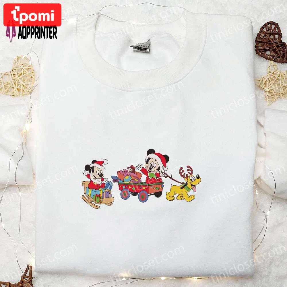 Baby mickey mouse christmas sweatshirt: disney characters embroidered shirt best gift ideas Embroidered Shirt