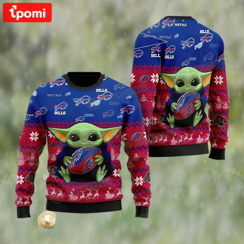 Baby yoda buffalo bills christmas ugly sweater nfl football fan gift Christmas Ugly Sweater