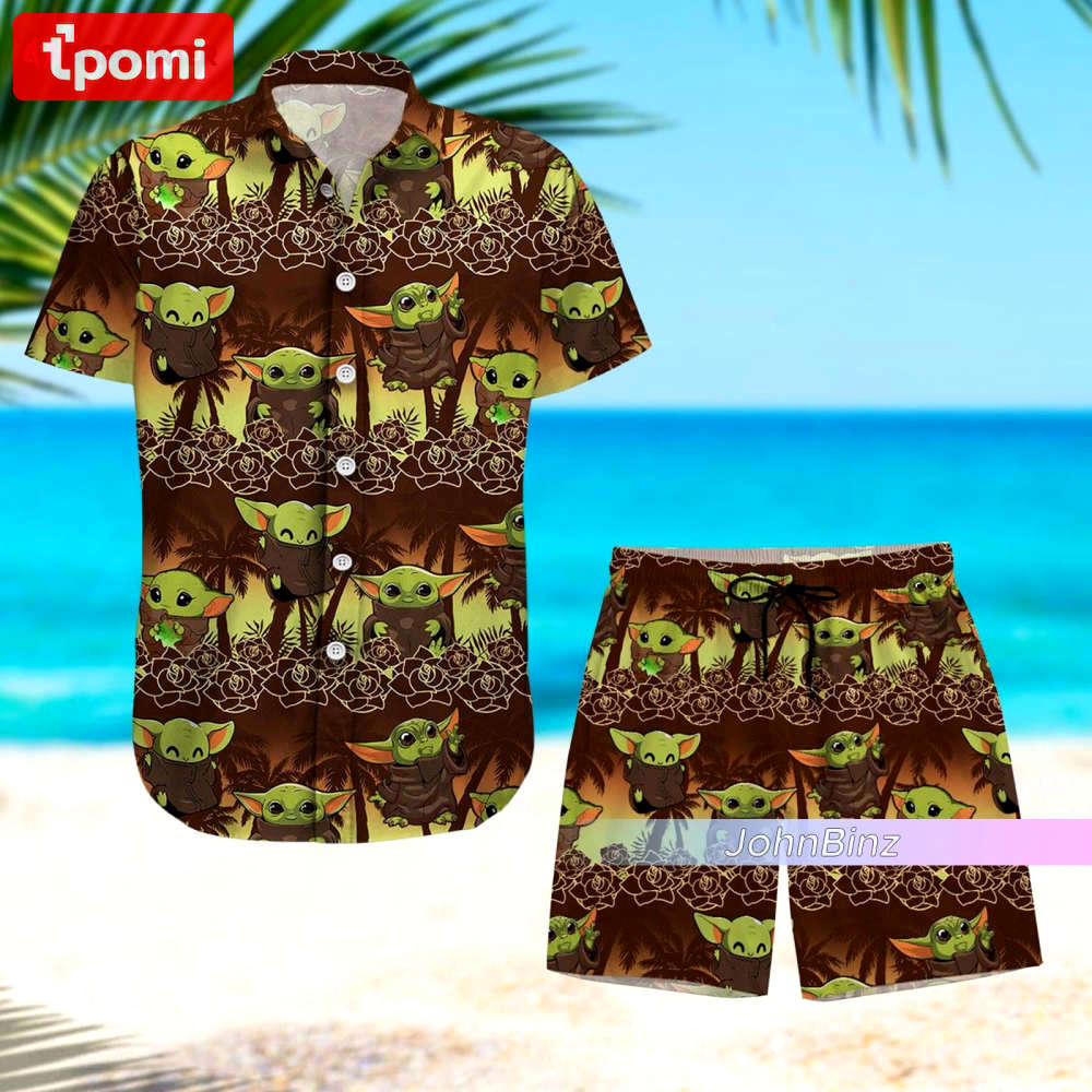 Baby yoda hawaiian shirt: the child button short sleeve – star wars father gifts unisex s-5xl Hawaii Shirt